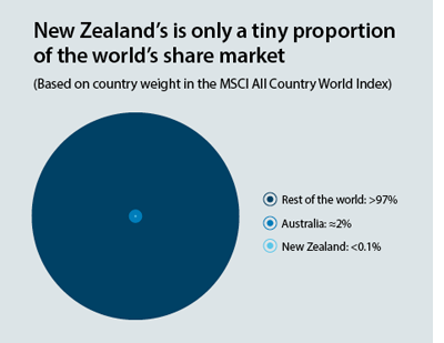 Graph showing NZ's share of the market (less than 0.1%)